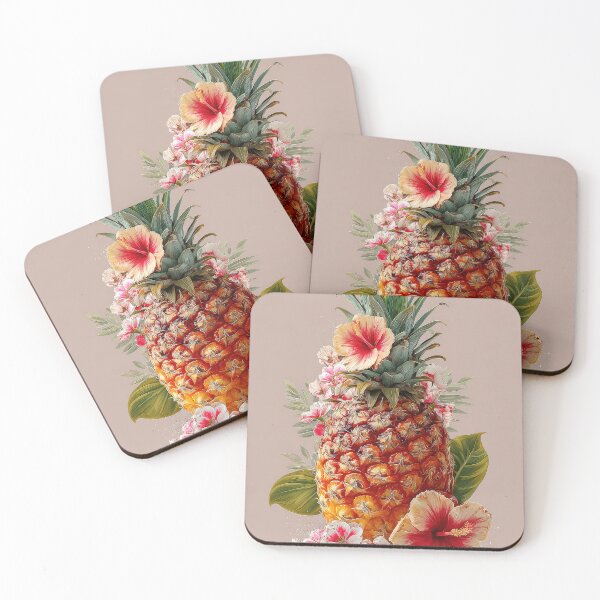 Item preview, Pineapple Tropical Fruits and Flowers designed and sold by Grafititee.