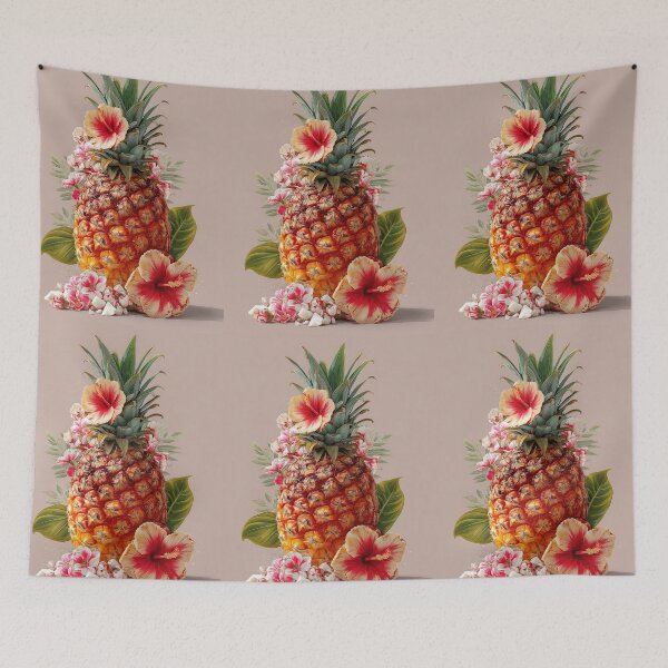Item preview, Pineapple Tropical Fruits and Flowers designed and sold by Grafititee.