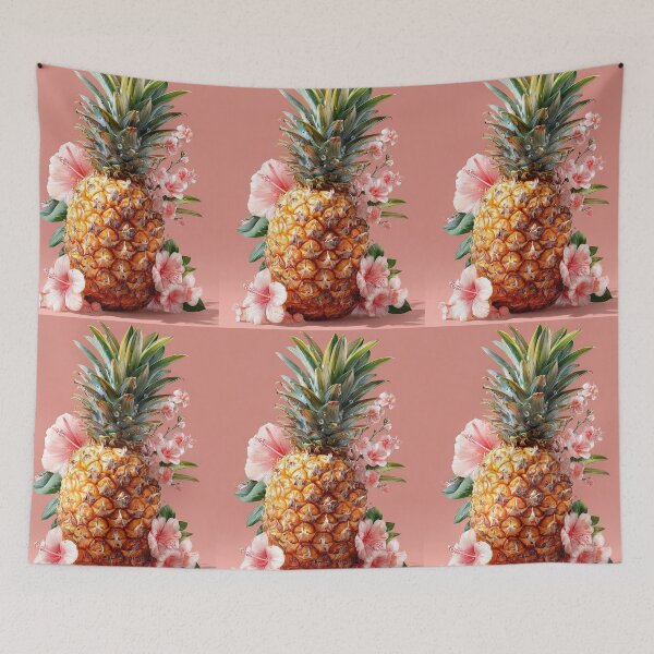 Item preview, Pineapple Tropical Fruits and Flowers designed and sold by Grafititee.