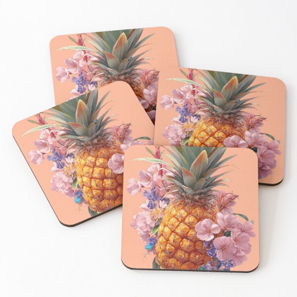 Item preview, Pineapple Tropical Fruits and Flowers designed and sold by Grafititee.