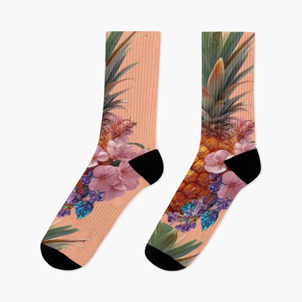 Item preview, Pineapple Tropical Fruits and Flowers designed and sold by Grafititee.