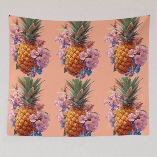 Item preview, Pineapple Tropical Fruits and Flowers designed and sold by Grafititee.