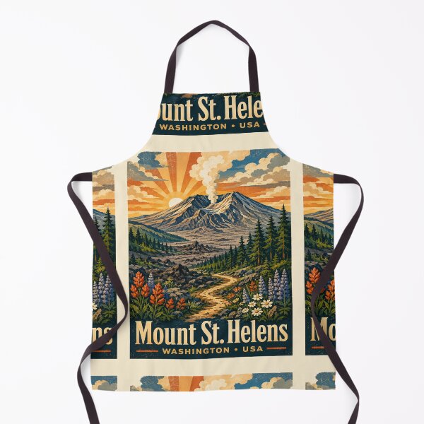 Item preview, Mount St. Helens Vintage Travel Poster | Retro Washington Volcano National Park Hiking Adventure designed and sold by Globalcitytees.