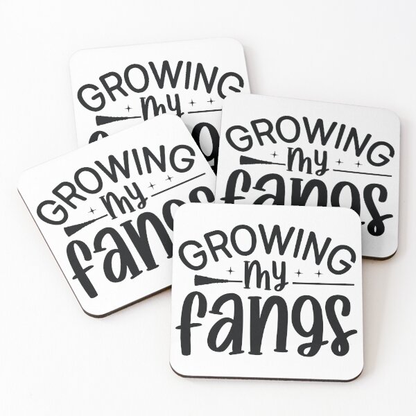 Item preview, Growing My Fangs - Retro Autumn Halloween Vibes Quotes Spooky USA Season Apparel Art designed and sold by FuzionRaptor.