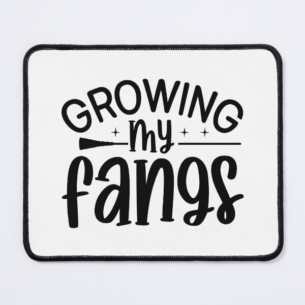 Item preview, Growing My Fangs - Retro Autumn Halloween Vibes Quotes Spooky USA Season Apparel Art designed and sold by FuzionRaptor.