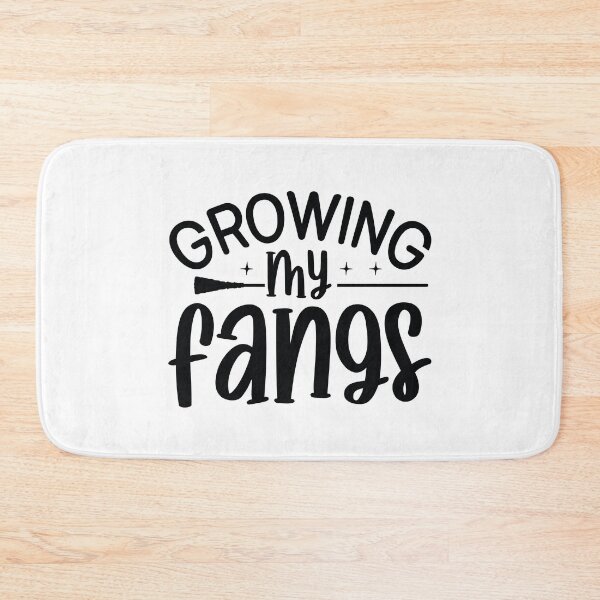Item preview, Growing My Fangs - Retro Autumn Halloween Vibes Quotes Spooky USA Season Apparel Art designed and sold by FuzionRaptor.