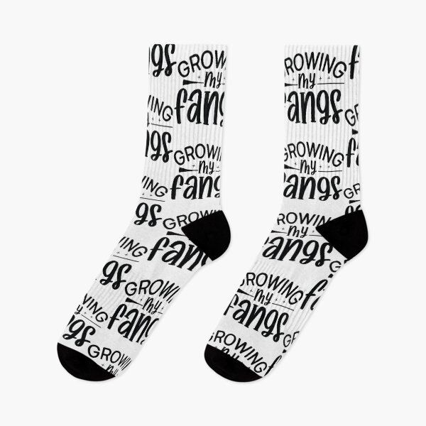 Item preview, Growing My Fangs - Retro Autumn Halloween Vibes Quotes Spooky USA Season Apparel Art designed and sold by FuzionRaptor.
