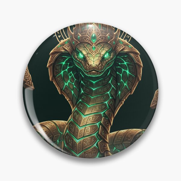 Item preview, Emerald Serpent Guardian | Ancient Runic Temple Wyrm designed and sold by Origamoart.