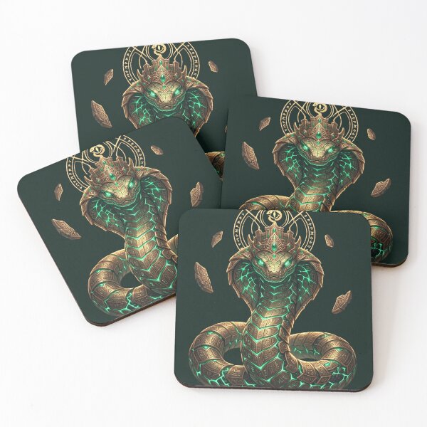 Item preview, Emerald Serpent Guardian | Ancient Runic Temple Wyrm designed and sold by Origamoart.