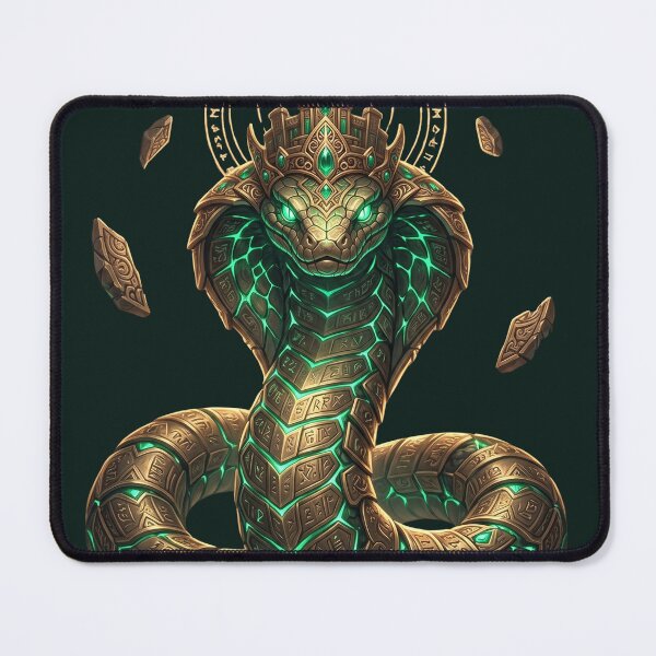 Item preview, Emerald Serpent Guardian | Ancient Runic Temple Wyrm designed and sold by Origamoart.