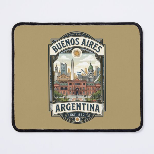 Item preview, Buenos Aires Argentina Vintage Landmark Badge | Retro Travel Poster & City Skyline Design designed and sold by Travel Souvenirs 30.