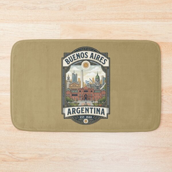 Item preview, Buenos Aires Argentina Vintage Landmark Badge | Retro Travel Poster & City Skyline Design designed and sold by Travel Souvenirs 30.