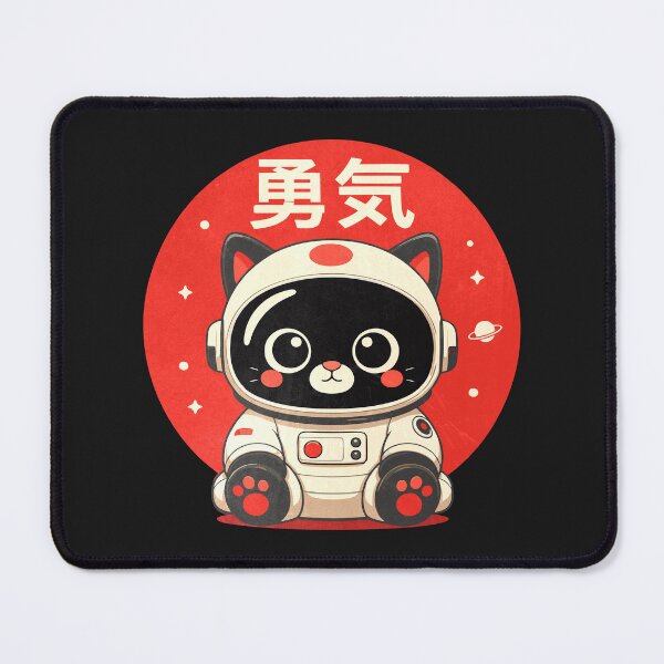 Item preview, Japanese Space Cat Astronaut Robot Cute Black Kitten Red Chicks designed and sold by alenaz.