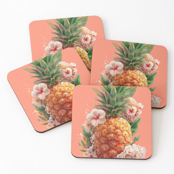 Item preview, Pineapple Tropical Fruits and Flowers designed and sold by Grafititee.