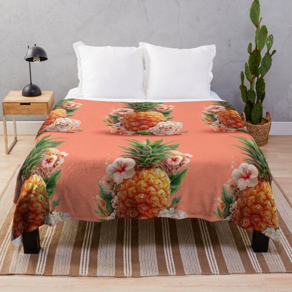 Item preview, Pineapple Tropical Fruits and Flowers designed and sold by Grafititee.