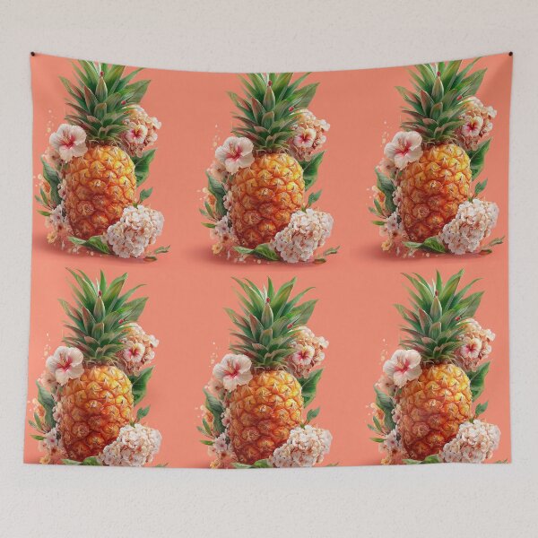 Item preview, Pineapple Tropical Fruits and Flowers designed and sold by Grafititee.