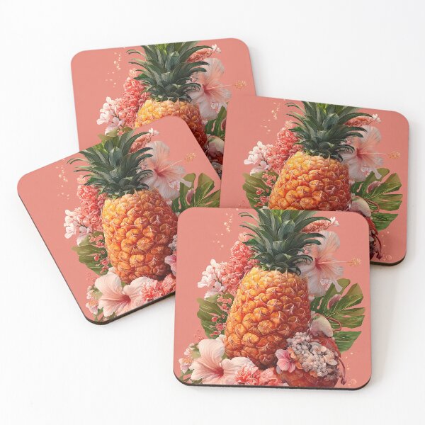 Item preview, Pineapple Tropical Fruits and Flowers designed and sold by Grafititee.