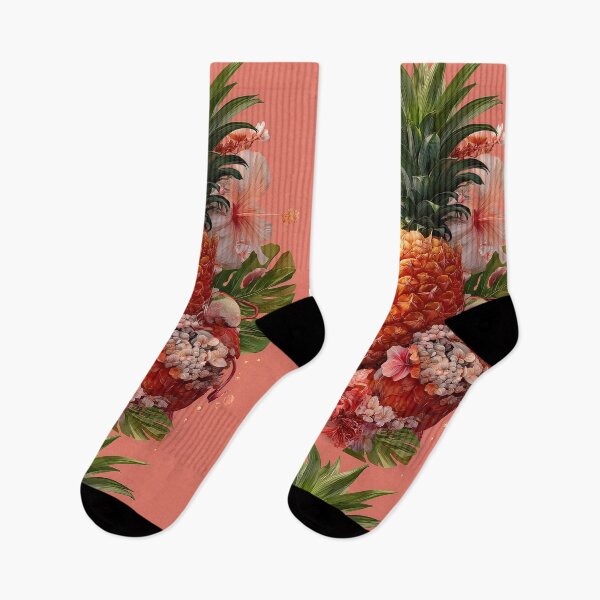 Item preview, Pineapple Tropical Fruits and Flowers designed and sold by Grafititee.
