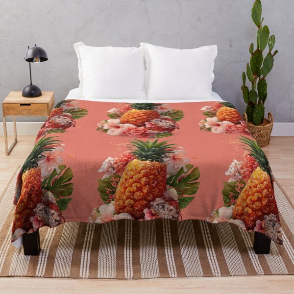 Item preview, Pineapple Tropical Fruits and Flowers designed and sold by Grafititee.