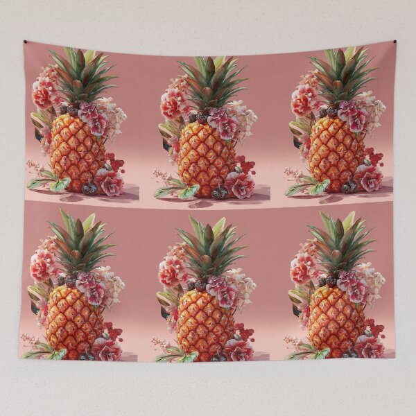 Item preview, Pineapple Tropical Fruits and Flowers designed and sold by Grafititee.