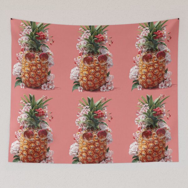 Item preview, Pineapple Tropical Fruits and Flowers designed and sold by Grafititee.