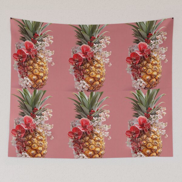 Item preview, Pineapple Tropical Fruits and Flowers designed and sold by Grafititee.
