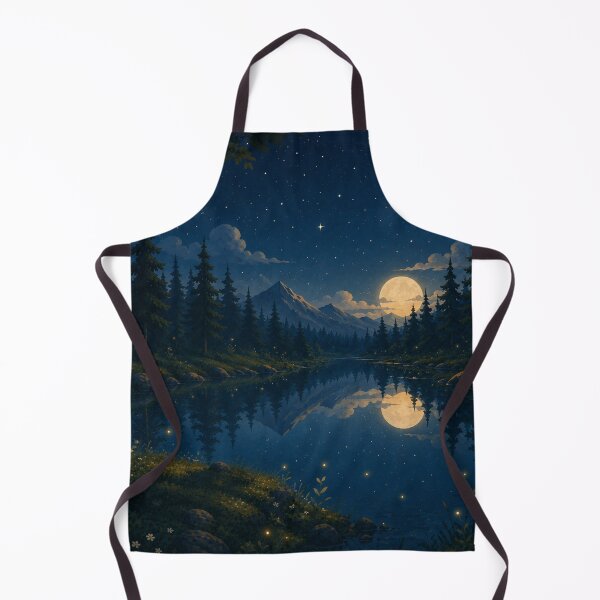 Item preview, Reflections Under the Moon – Night Landscape with Lake and Full Moon designed and sold by Goodthingstree.