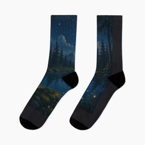 Item preview, Reflections Under the Moon – Night Landscape with Lake and Full Moon designed and sold by Goodthingstree.