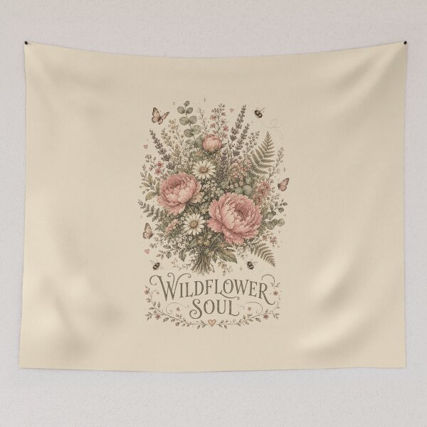 Item preview, Wildflower Soul Vintage Botanical Bouquet | Cottagecore Peony Daisy Floral Graphic Art designed and sold by WillCraftx.