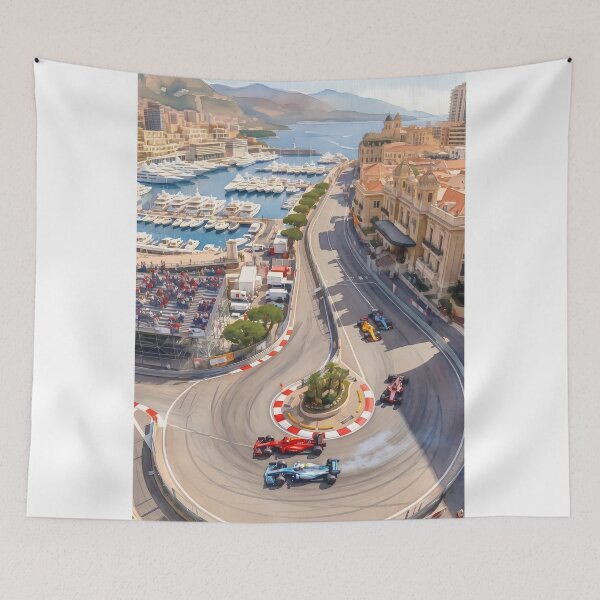 Item preview, Monaco Grand Prix Fairmont Hairpin Art – Monaco F1 Circuit Painting designed and sold by mentosdesigner.