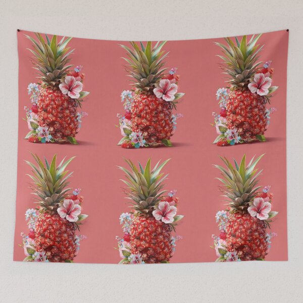 Item preview, Pineapple Tropical Fruits and Flowers designed and sold by Grafititee.