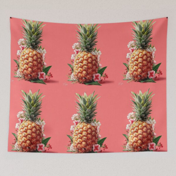 Item preview, Pineapple Tropical Fruits and Flowers designed and sold by Grafititee.
