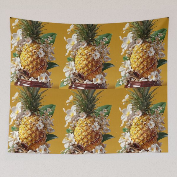 Item preview, Pineapple Tropical Fruits and Flowers designed and sold by Grafititee.