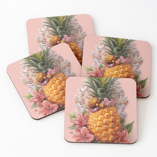 Item preview, Pineapple Tropical Fruits and Flowers designed and sold by Grafititee.