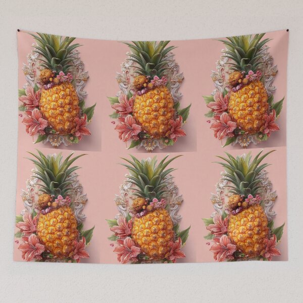 Item preview, Pineapple Tropical Fruits and Flowers designed and sold by Grafititee.