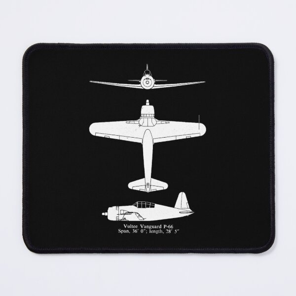 Item preview, Vultee P-66 Vanguard WWII Fighter Aircraft Silhouettes Diagrams designed and sold by MilitaryMart.
