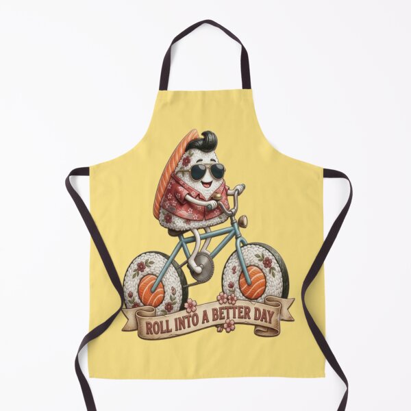 Item preview, Cool Triangular Sushi Riding Bicycle 3D Vintage T-Shirt Design designed and sold by My-Hoodies.
