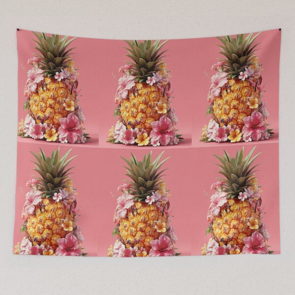 Item preview, Pineapple Tropical Fruits and Flowers designed and sold by Grafititee.