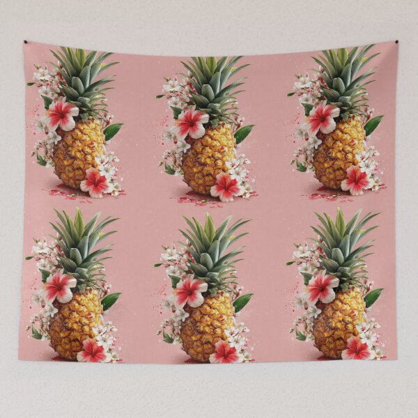 Item preview, Pineapple Tropical Fruits and Flowers designed and sold by Grafititee.