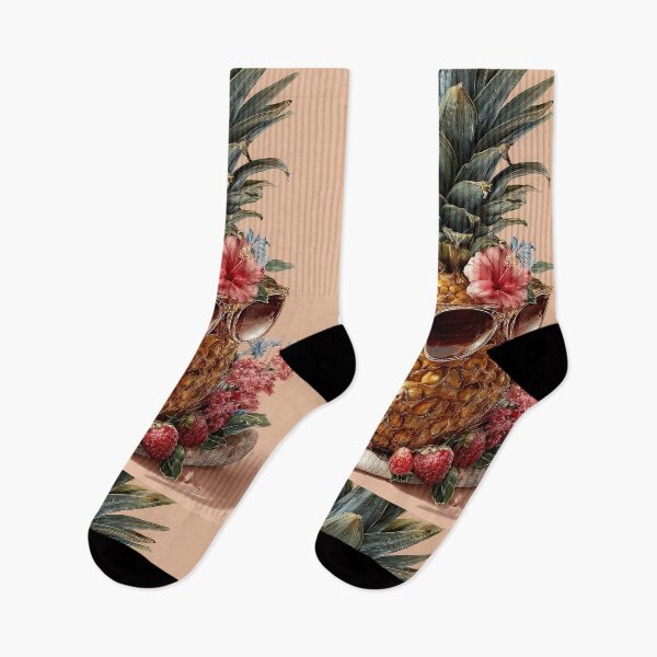 Item preview, Pineapple Tropical Fruits and Flowers designed and sold by Grafititee.