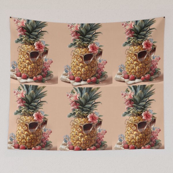 Item preview, Pineapple Tropical Fruits and Flowers designed and sold by Grafititee.
