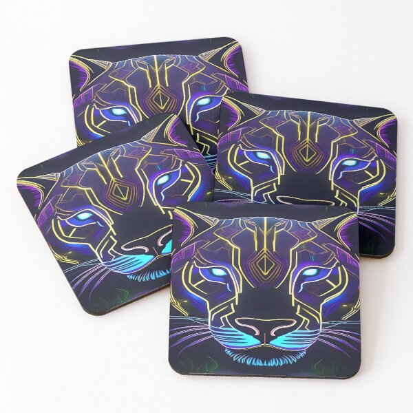 Item preview, Neon Panther – Futuristic Cyberpunk Big Cat designed and sold by Artful Dreams.
