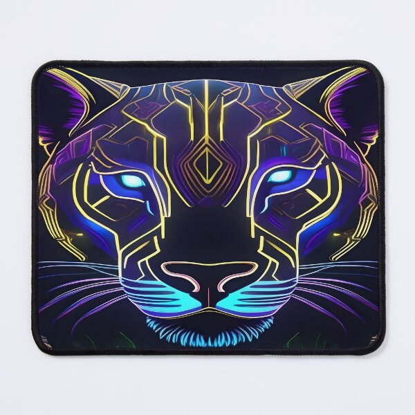 Item preview, Neon Panther – Futuristic Cyberpunk Big Cat designed and sold by Artful Dreams.