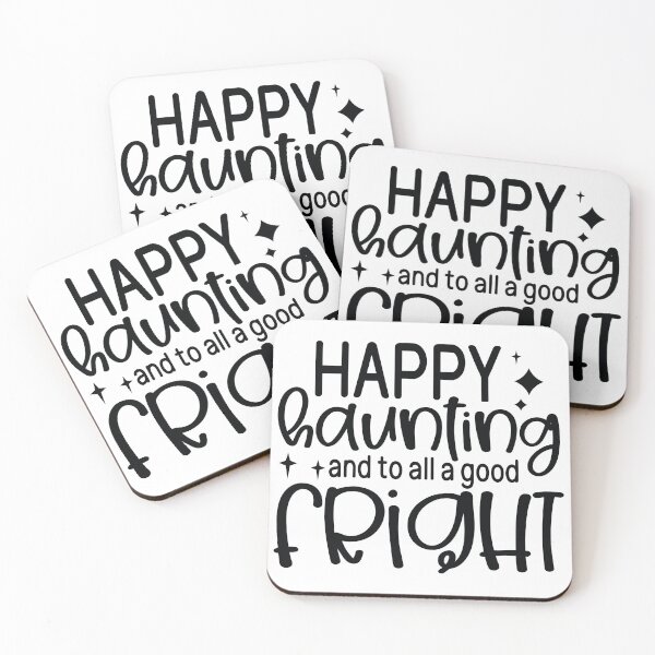 Item preview, Happy Haunting And To All A Good Fright - Autumn Halloween Vibes Quotes Retro Vintage Spooky Gift designed and sold by FuzionRaptor.