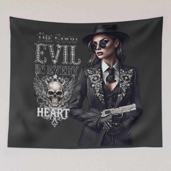 Item preview, Silver Pistol Fedora Mafia Woman designed and sold by Voodoo Store Paranormal Collections.