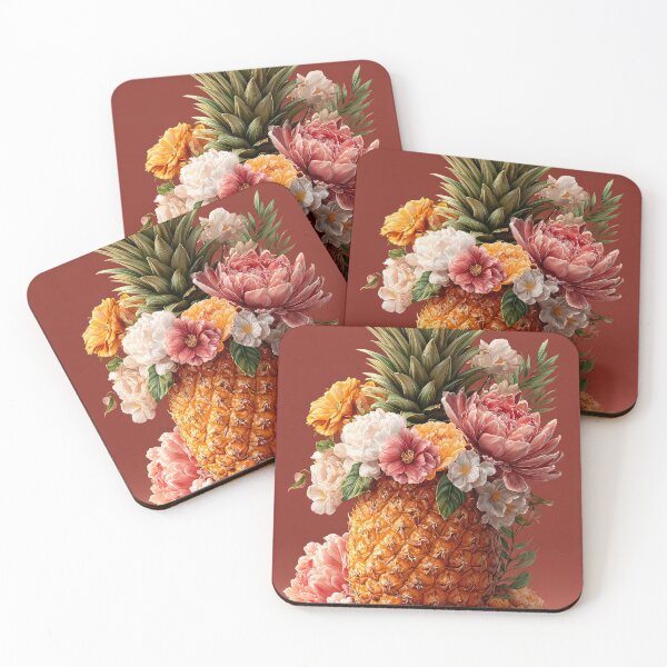 Item preview, Pineapple Tropical Fruits and Flowers designed and sold by Grafititee.