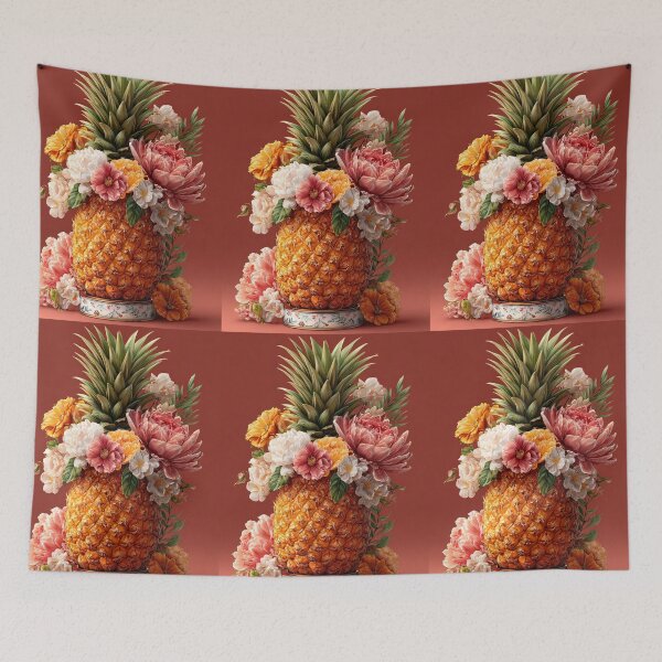 Item preview, Pineapple Tropical Fruits and Flowers designed and sold by Grafititee.