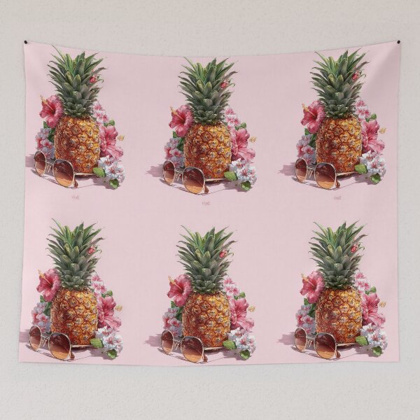 Item preview, Pineapple Tropical Fruits and Flowers designed and sold by Grafititee.
