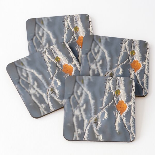 Item preview, Frosted Birch Branch with Autumn Leaf Art designed and sold by Catrinann.