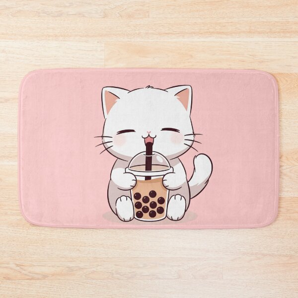 Item preview, Cute Kawaii Cat Drinking Bubble Tea Boba designed and sold by ZyloPrints.